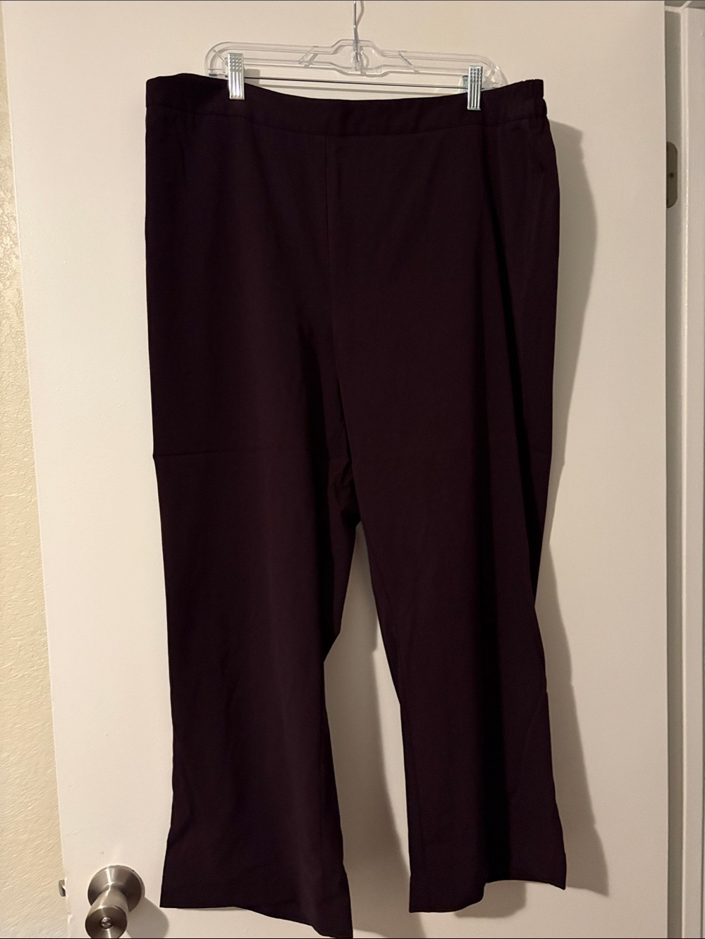 Catherines Wide-Leg Pull-On Pants in Plum
